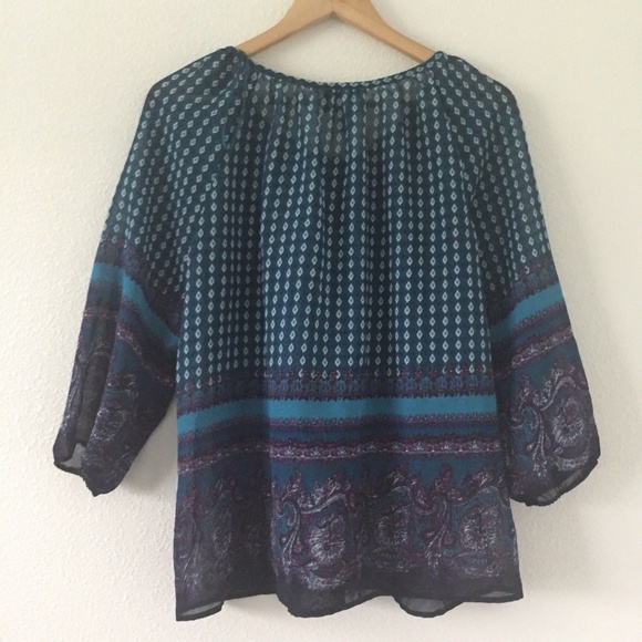 Cynthia Rowley 3/4 Sleeve Tassel Scoop Neck Tunic - Picture 8 of 8